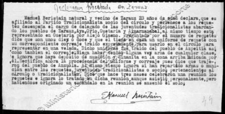 Manuel Beristainen deklarazioa.
