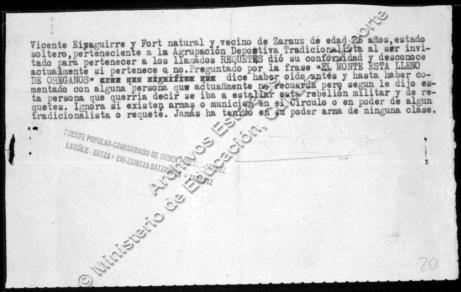 Vicente Eiazgirre Forten deklarazioa.
