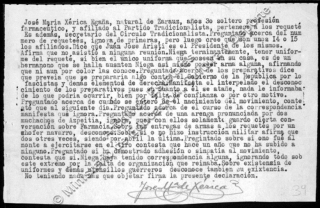 Jose Maria Xerica Egañaren deklarazioa.